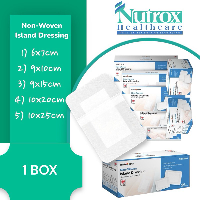 Medtopia Non-Woven Island Dressing with mutiple sizes ( 1 BOX ...