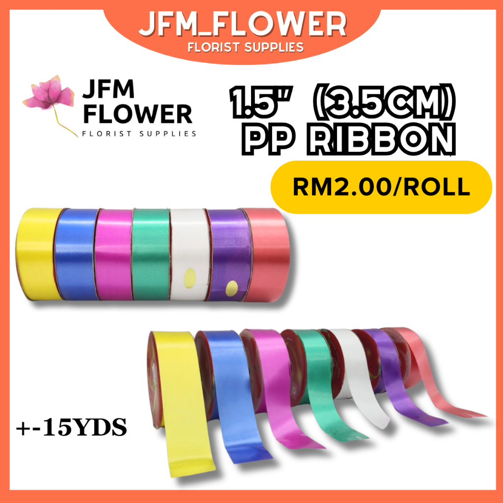 [RM2.00/ROLL] 1ROLL 1.5'' Plain PP Ribbon +-15yds Riben PP Plastik ...