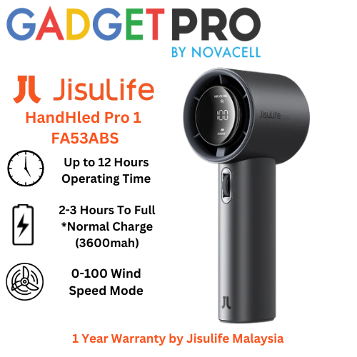 JISULIFE HandHeld Fan Pro 1 Turbo Mini Fan FA53 ABS 3600mah (1 year ...