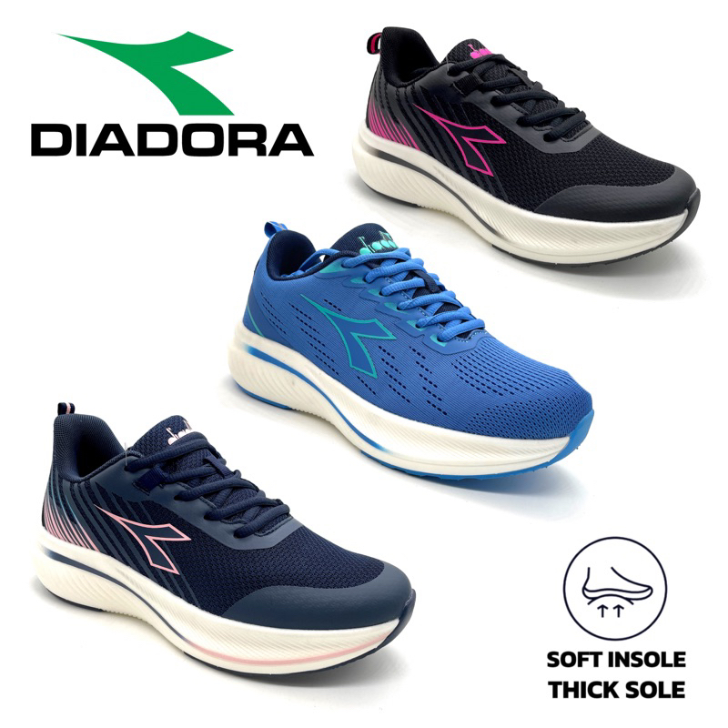 Diadora Original Women Running Shoes Jogging Comfort Thick Sole Kasut Lari Kasut Sukan Perempuan DJS8128 DJS8222 Shopee Malaysia