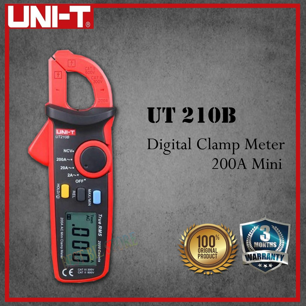 UNI-T 210B Mini Digital Clamp Meter 200A AC with True RMS | Shopee Malaysia
