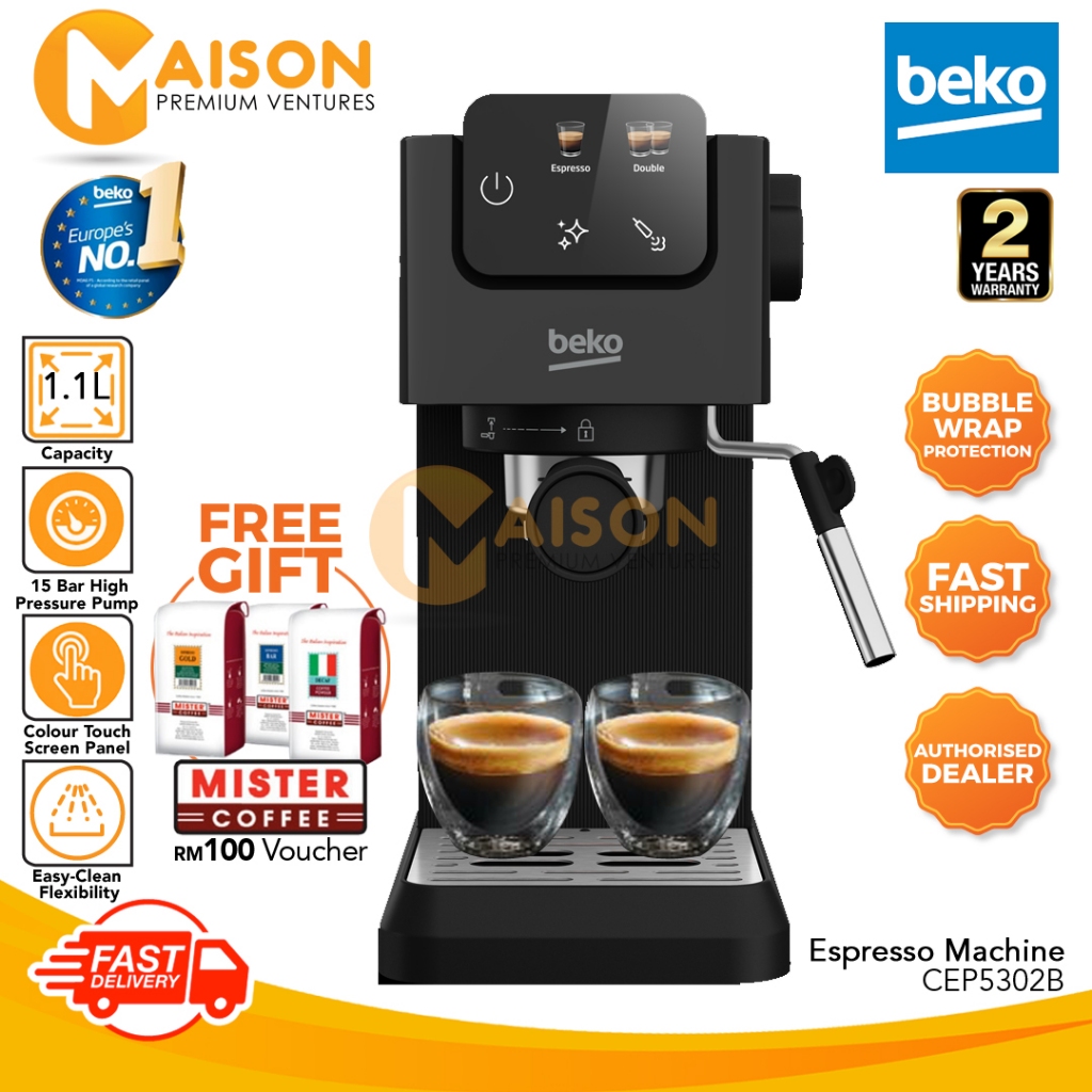 Beko Espresso Coffee Machine CEP5302B Shopee Malaysia