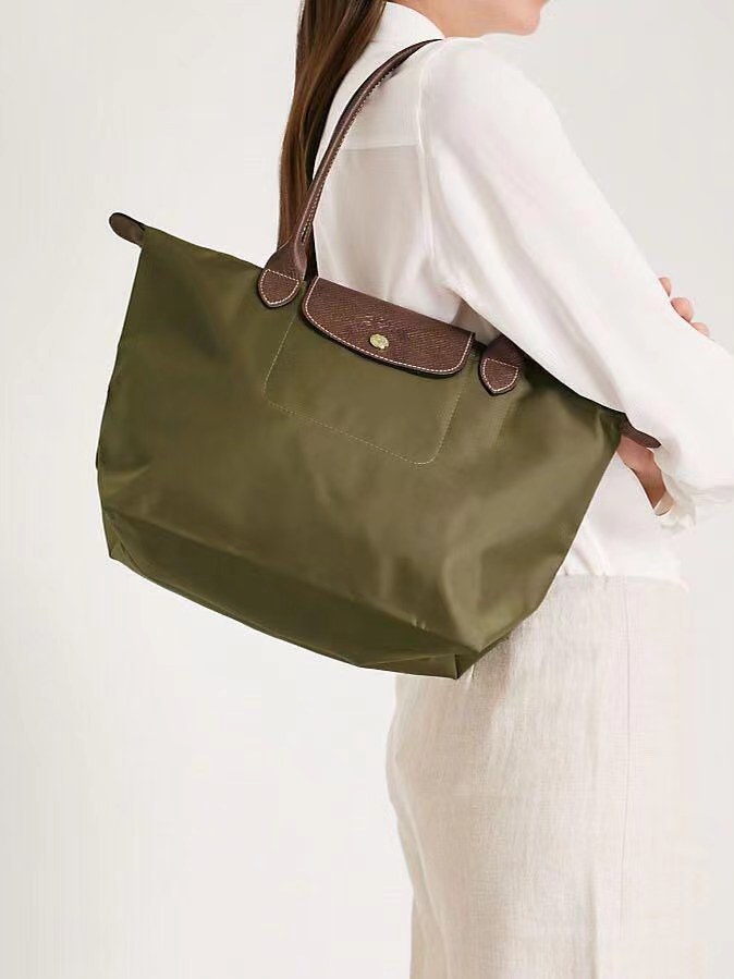 Luxuco Longchamp Le Pliage Original Shoulder Bag L Tote Khaki Shopee Malaysia