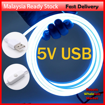 USB Powered DC 5V Flexible Neon Light 2835 120Ledsm Ribbon LED Strip Light Waterproof Neon Sign Light Rope with ONOFF Sw