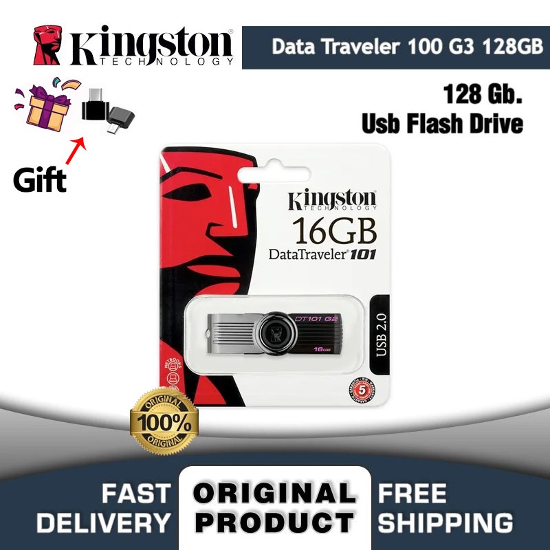 𝟭𝟬𝟬%𝗢𝗥𝗟 pendrive Kingston data traveler 101 USB flash memory 8GB 16GB ...