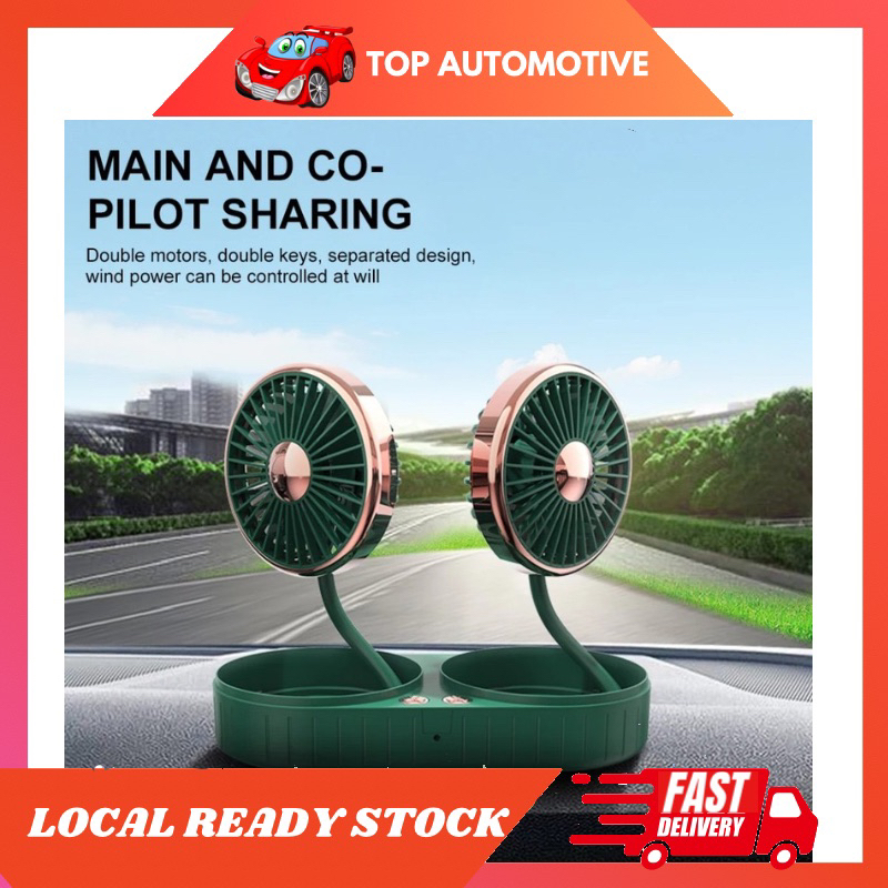 USB Portable Mini Car Fan 3 gears 360 Degree All-Round Adjustable Auto ...