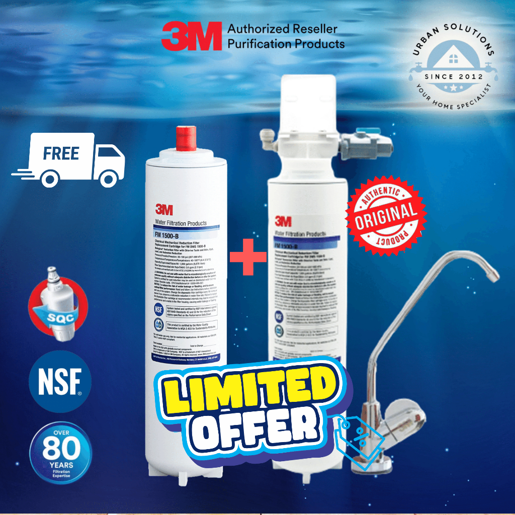 (COMBO Deals!) 3M™ Under Sink Water Filter FM1500-B + Cartridge/ 3M ...
