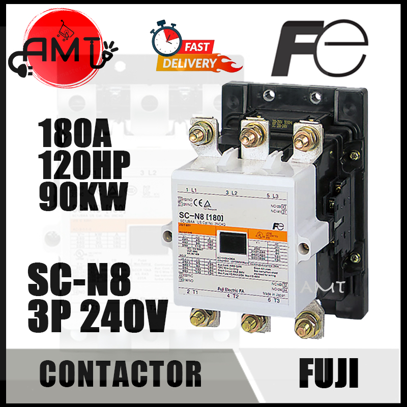 FUJI SC-N8 3P CONTACTOR 240V 180A 120HP 90KW 2A2B | Shopee Malaysia