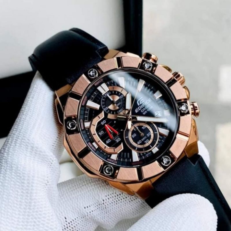 Casio Edifice EFR-569D Chronograph Leather Japan Engine Men's Watch ...
