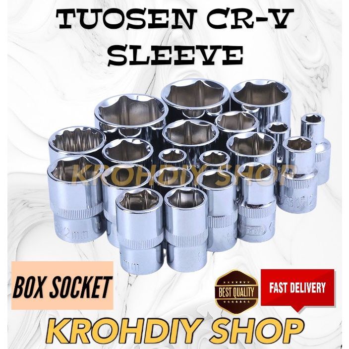 TUOSEN Short Sleeve CR-V Short Box Heavy Duty Ratchet Socket Torque ...