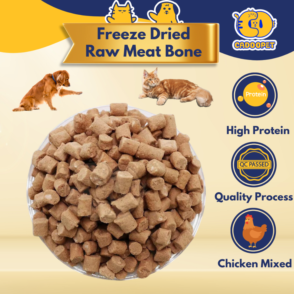 Premium Freeze Dried Raw Meat Bone 1KG Whole Chicken Mixed fr Dog