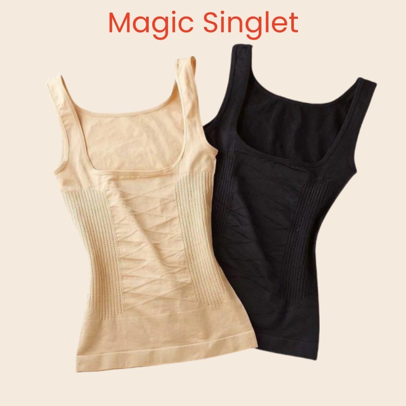 Singlet Kuruskan Perut Buncit Wanita Bengkung Girdle Baju Kurus Kempis