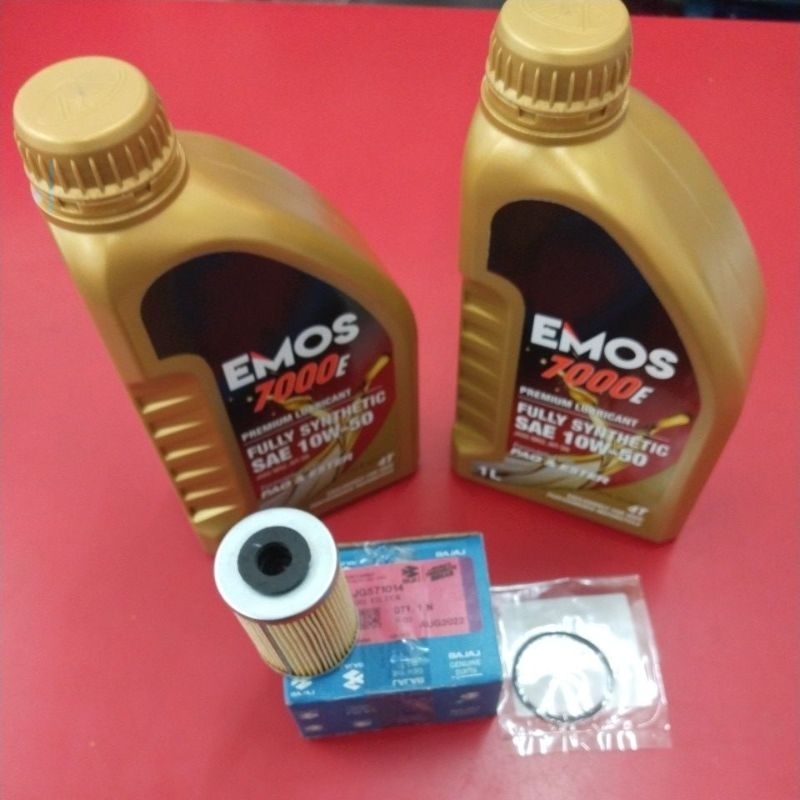 EMOS 7000E PREMIUM SYNTHETIC 10W-50 ( 2pc OIL,OIL FILTER,ORING ...