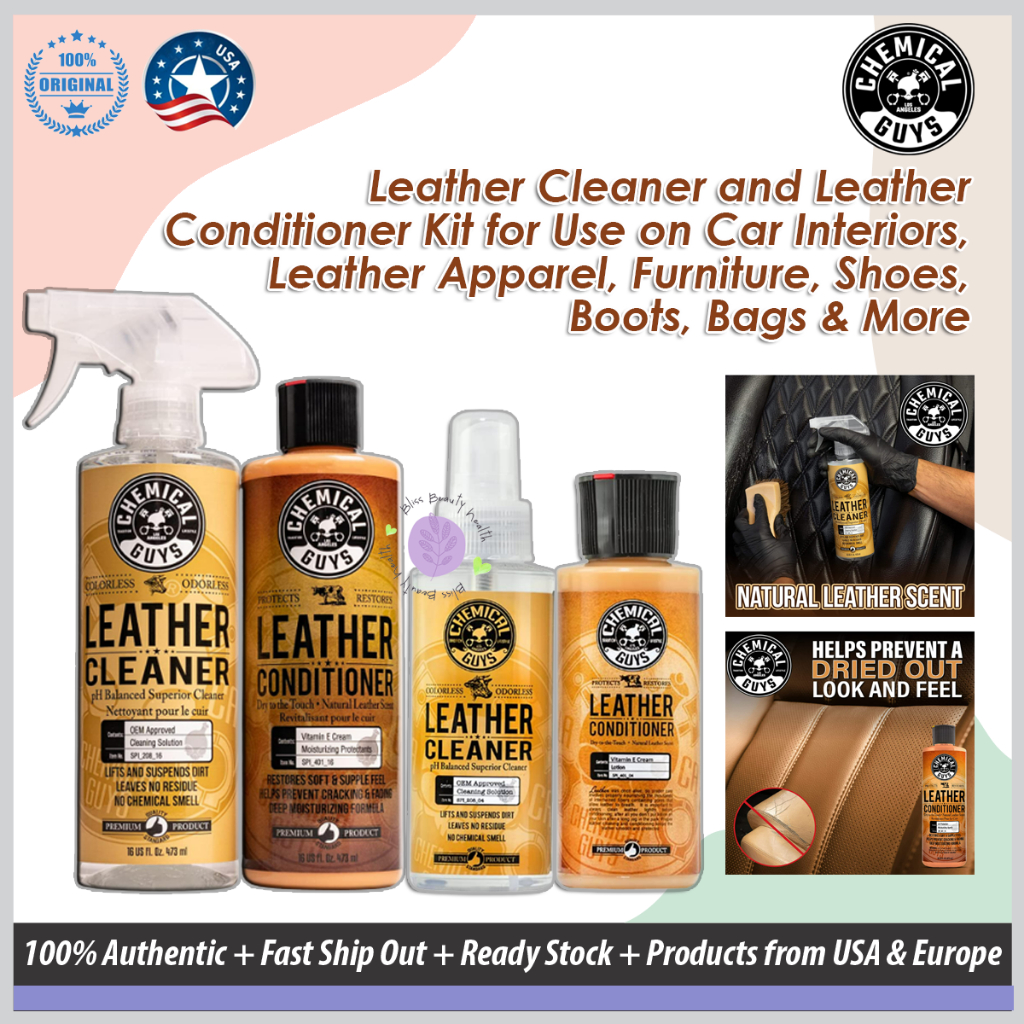 Chemical Guys Leather Cleaner and Leather Conditioner Kit for Use on