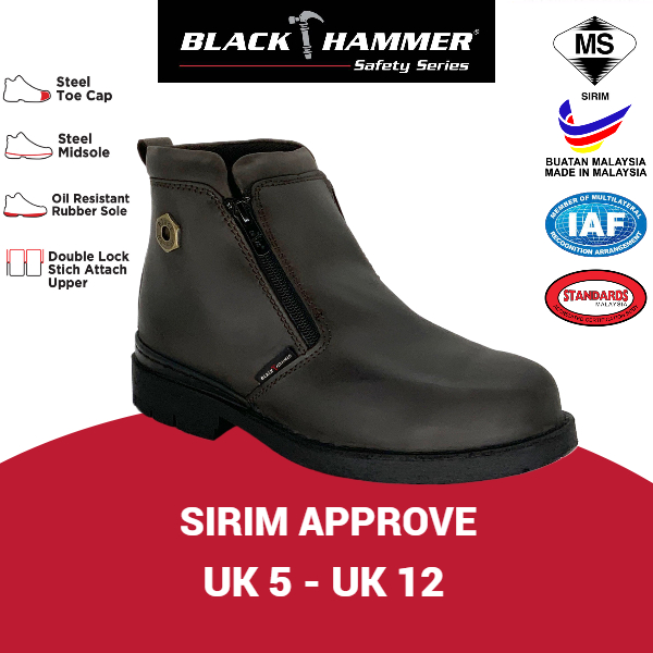 ORIGINAL BLACK HAMMER Safety Shoes Men Safety Boot Kasut Safety Boot ...