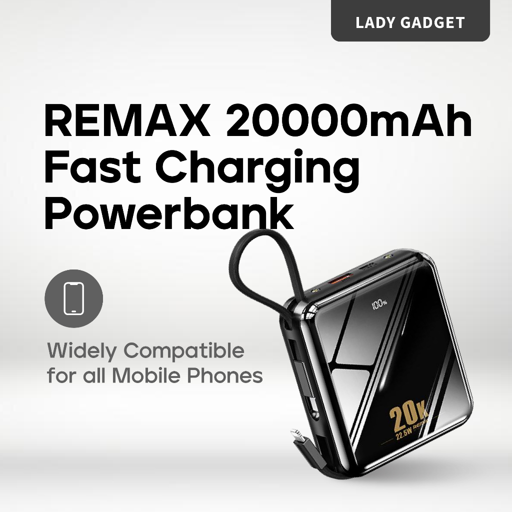 REMAX 20000mAh Portable Charger Powerbank External Battery Pack LED ...