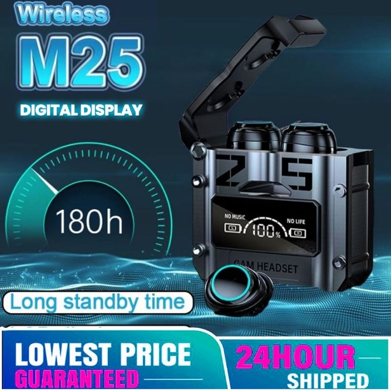 M25 TWS Wireless Earphones With Noise Canceling Microphone Power ...