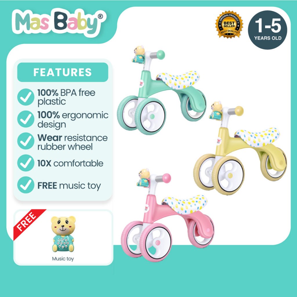 Mas Baby Balance Bike Children Bicycle Ride On Mini Tricycle Outdoor ...