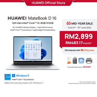 HUAWEI MateBook D16 2024 | | 16" HUAWEI FullView Display | High Performance Intel Core Processor