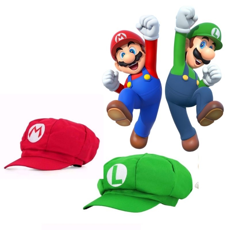 Super Mario Cap | Luigi Topi Sedondon Kids Hat Adult | Shopee Malaysia