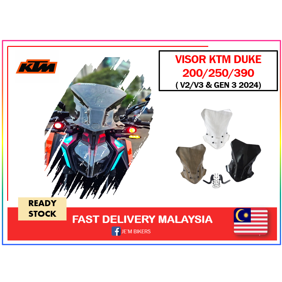 VISOR KTM DUKE V2/V3 & GEN 3 2024 MODEL (200/250/390) Shopee Malaysia