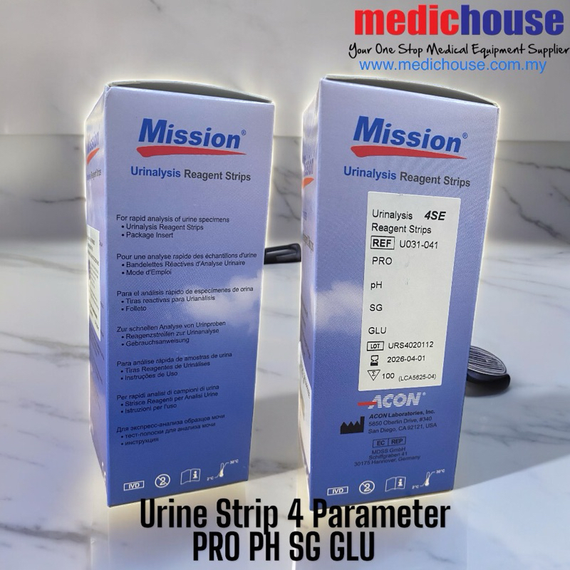 URINE TEST STRIP 4 Parameter PRO,PH,SG,GLU ( Expired1/4/2026) Shopee