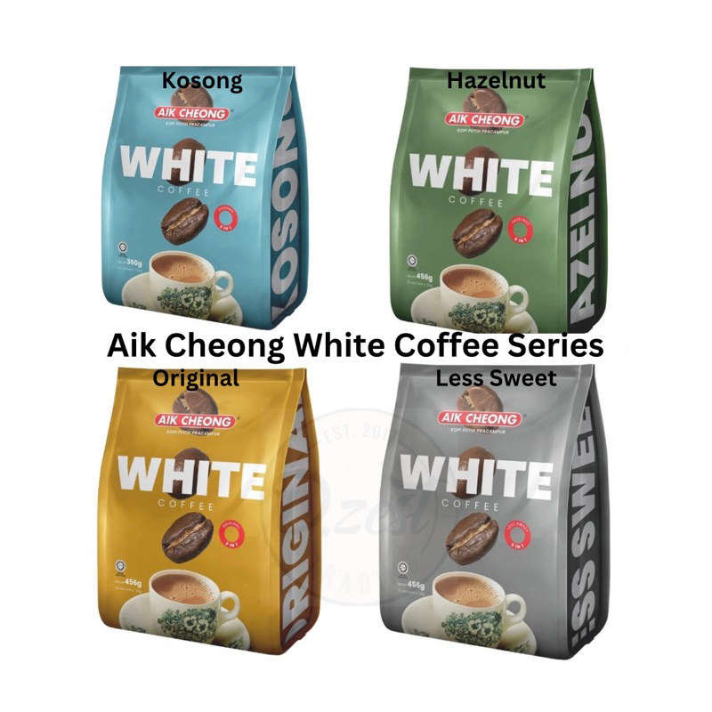 Aik Cheong White Coffee 3in1 Series (Original/Hazelnut/Less Sweet ...