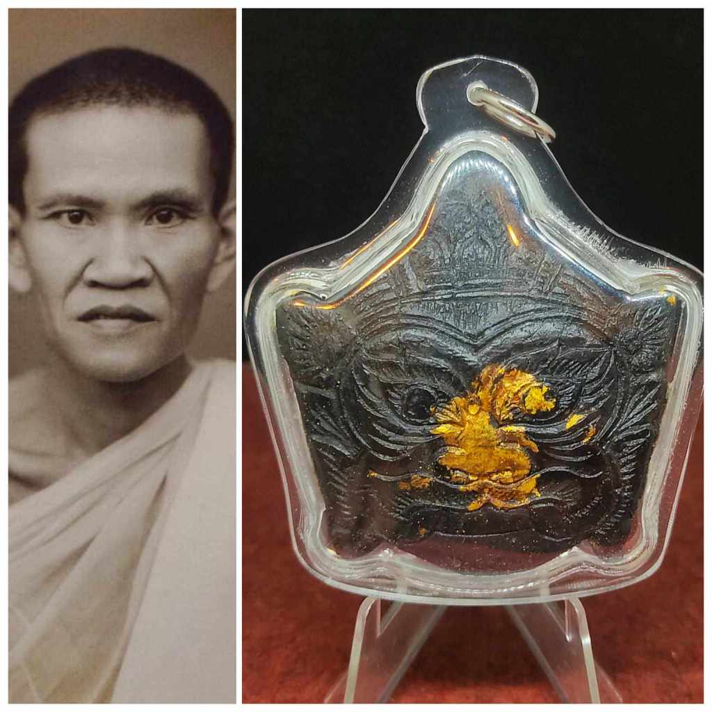 非常古老,稀有之大名鼎鼎拉胡庙Wat srisathong Lp Noi 于BE247x 至248x 期间制作椰壳拉胡(别名;专食小人天神)佛 ...