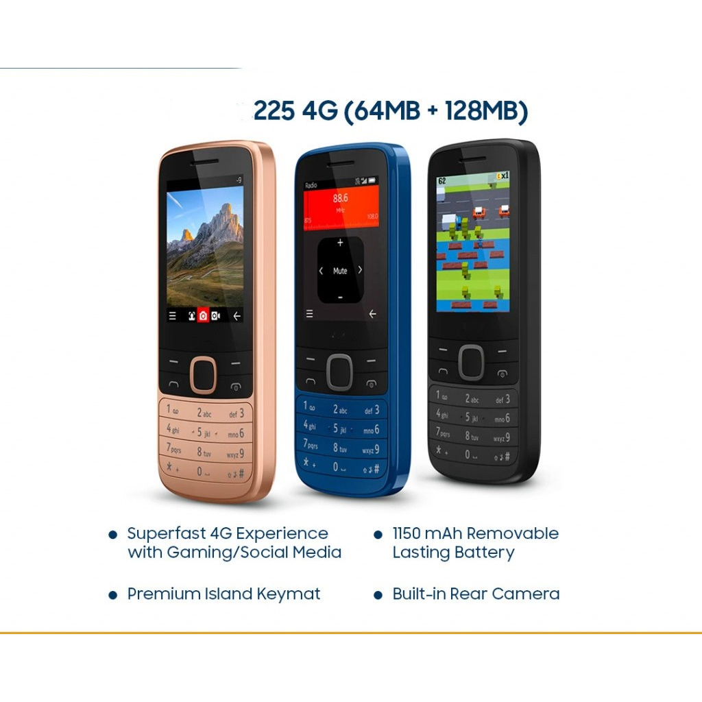 N0kia 225 4G Brand new | Dual Sim|Keypad Basic Phone| 1.77 inch | 1150 ...