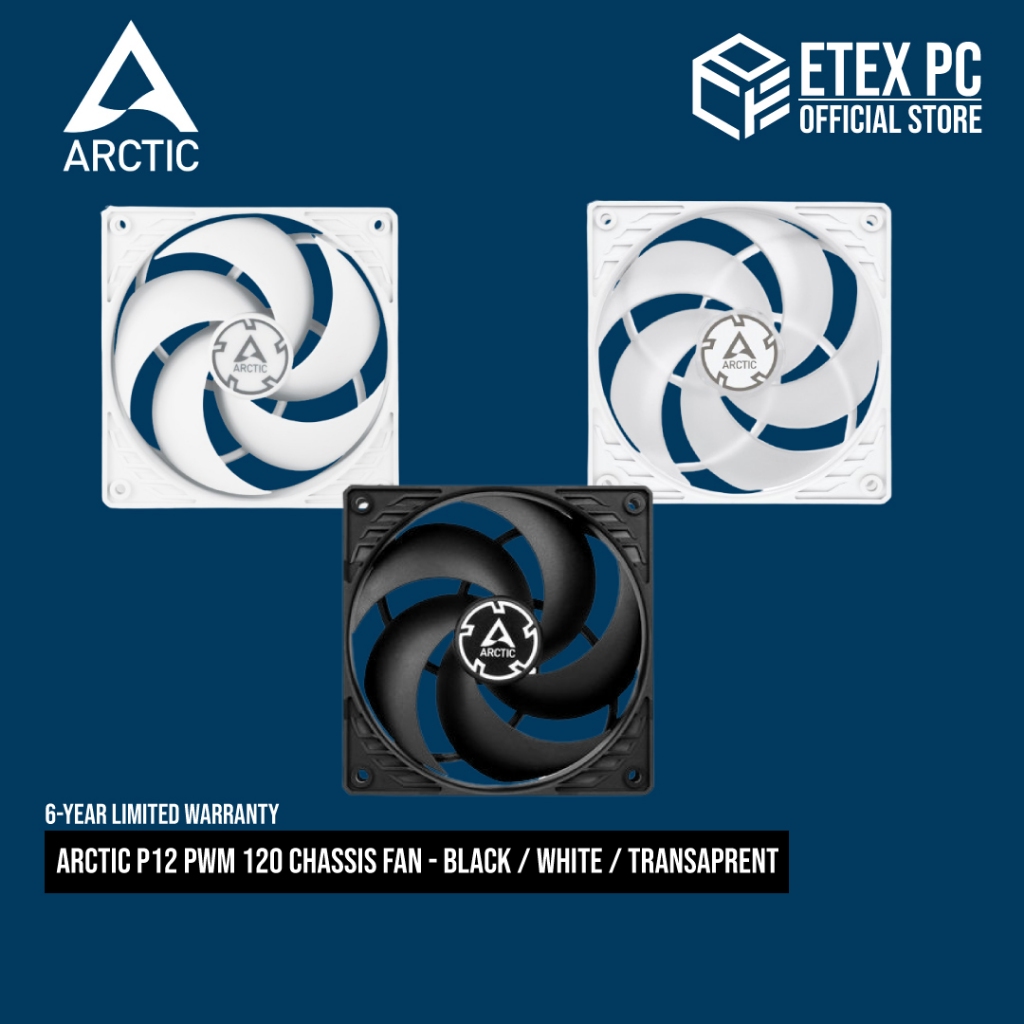 Arctic P12 PWM 120 Chassis Fan - Black / White / Transaprent ...