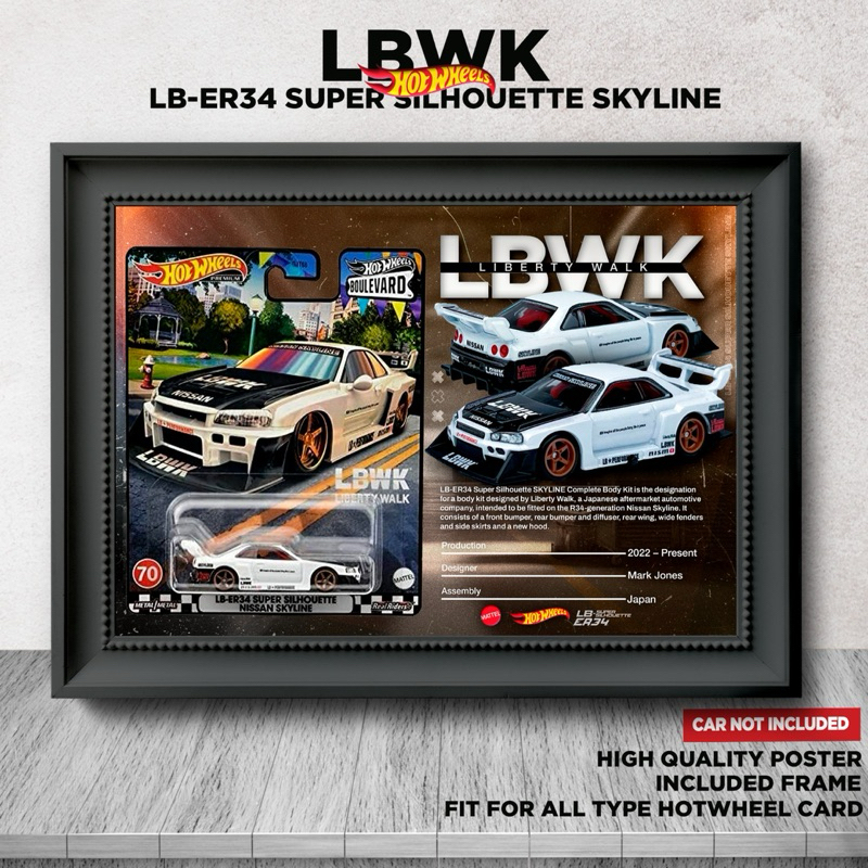 Frame Hotwheels LBWK LB-ER34 Super Silhouette SKYLINE Poster | Shopee ...