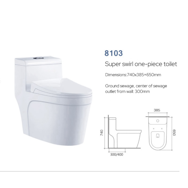 Water Closet Luxury Toilet bowl Flash one piece Mangkuk Tandas | Shopee ...