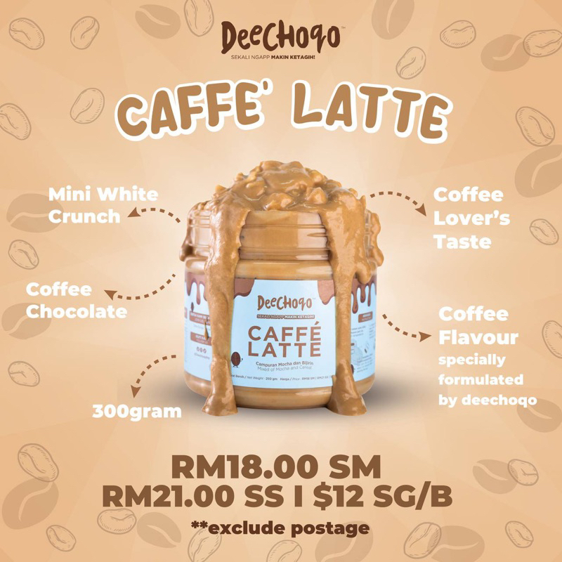 CHOCOJAR CAFFE LATTE DEECHOQO 500ML | Shopee Malaysia