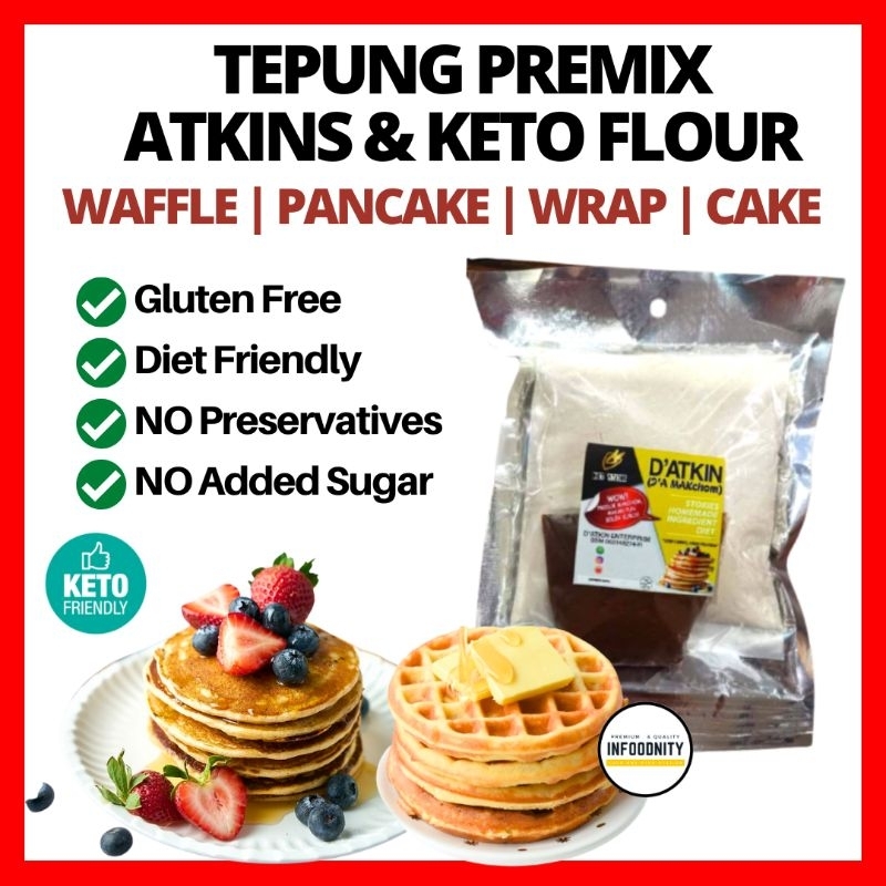 Tepung Keto Baking Premix Flour Low Carb Pancake Waffle Almond Bread ...
