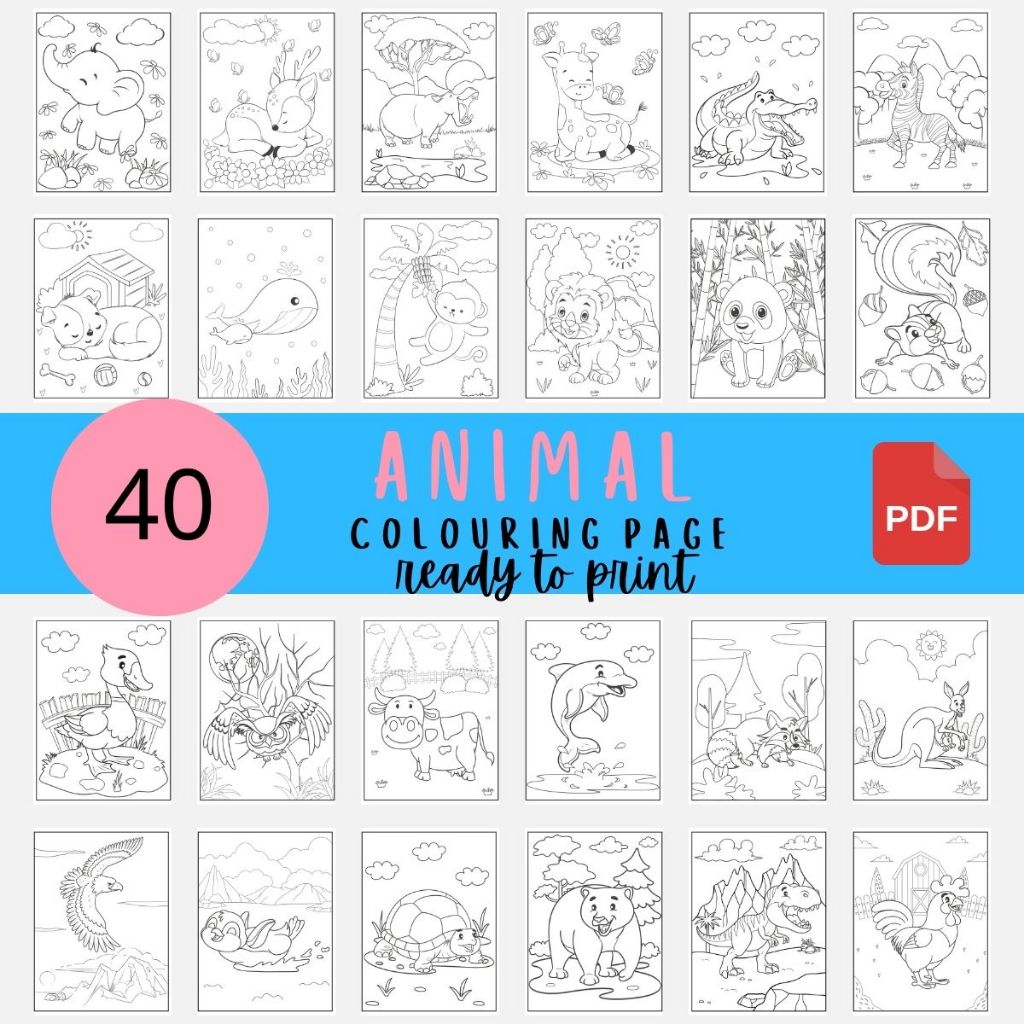 [PDF] A003 Animal Colouring pages for Kids Colouring book Shopee