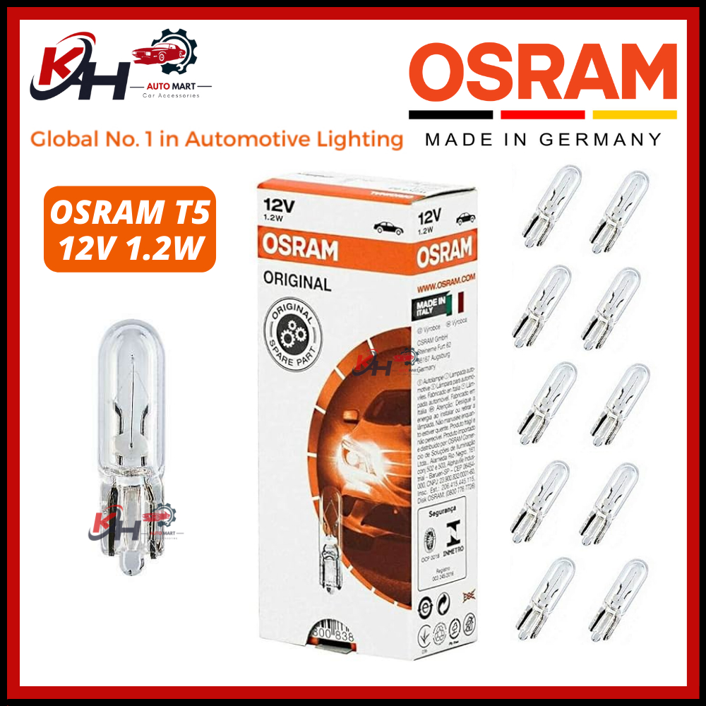 Osram 2721 - 10 Lampadine Originali 12V 1.2W, Base In Vetro, Scatola Pieghevole