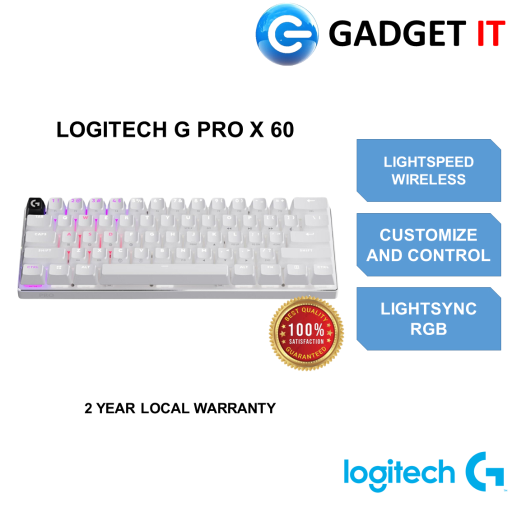 LOGITECH G PRO X 60 LIGHTSPEED WIRELESS GAMING KEYBOARD,ULTRA COMPACT ...