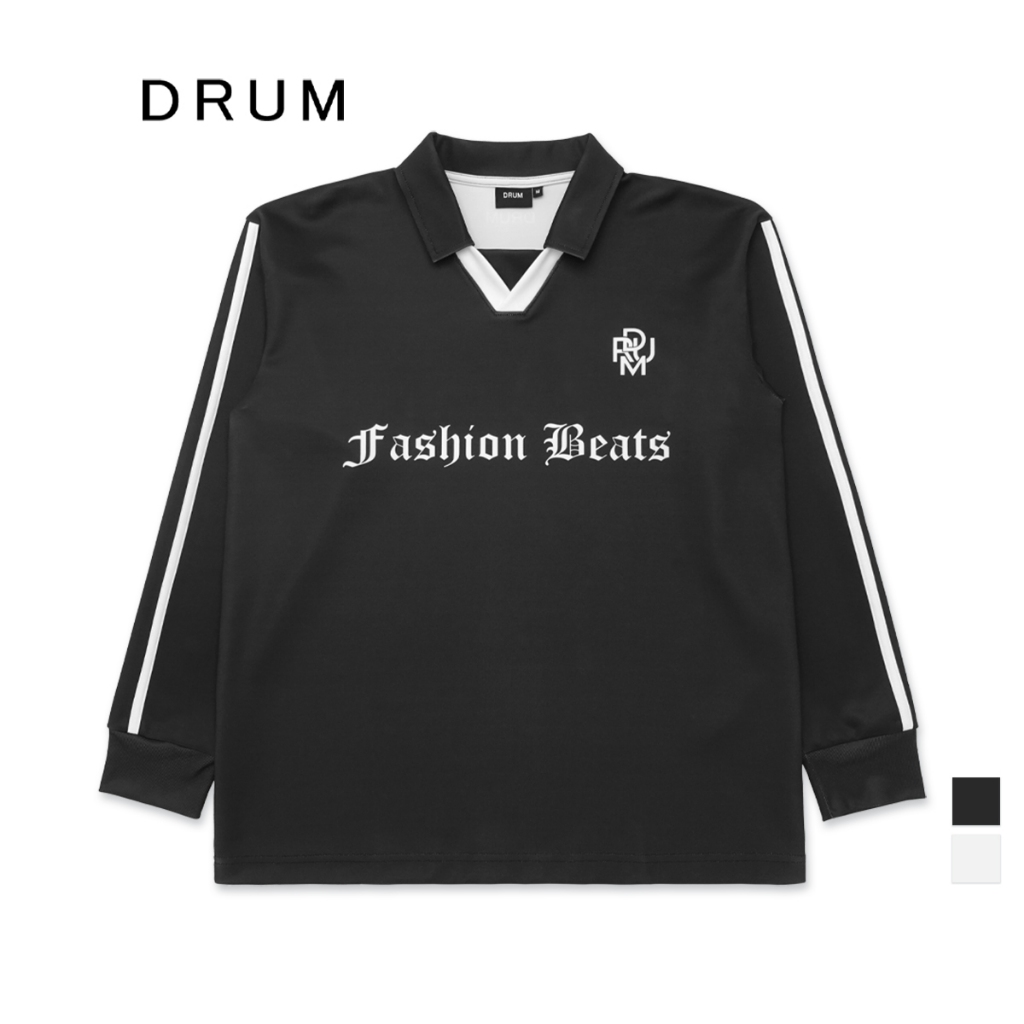 DRUM SELECT Long Sleeve 13 Anniversary Polo Jersey- Black/White ...