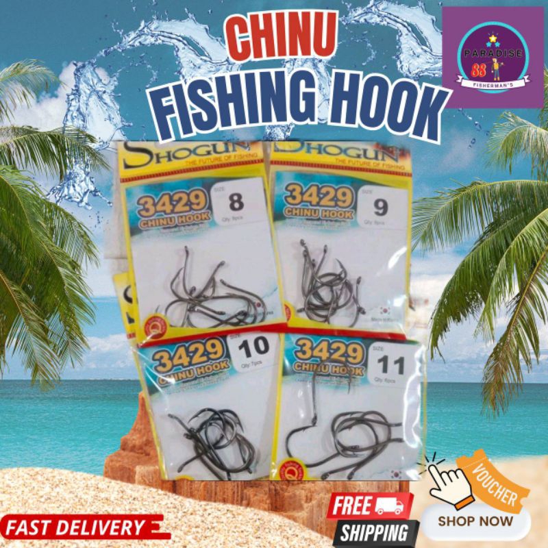 shogun 3429 chinu fishing hook/ mata kail ikan made in korea | Shopee ...