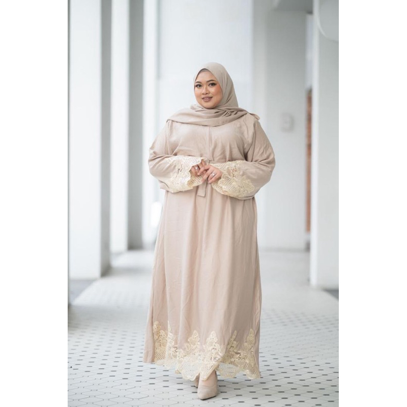 Abaya Jubah Plain Jubah Lace Women Plus Size Long Dress Maxi Dress ...