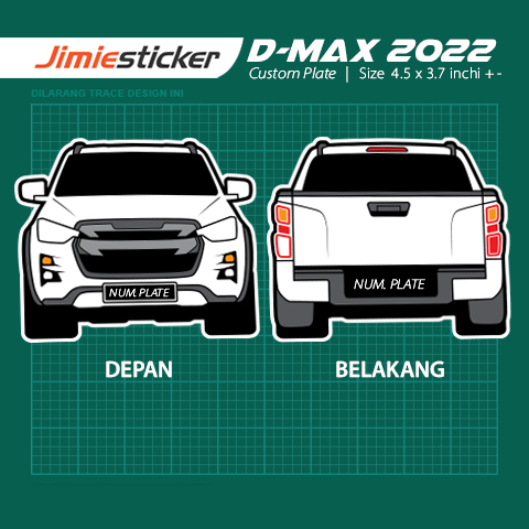 Sticker Kereta isuzu D Max 2023, Sticker Belakang Dmax, Custom Sticker ...
