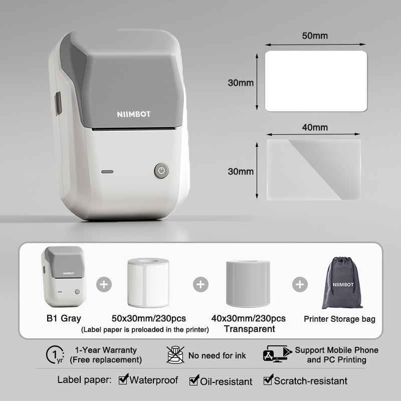 NIIMBOT B1 Bluetooth Label Printer Portable Handheld Thermal Printer ...