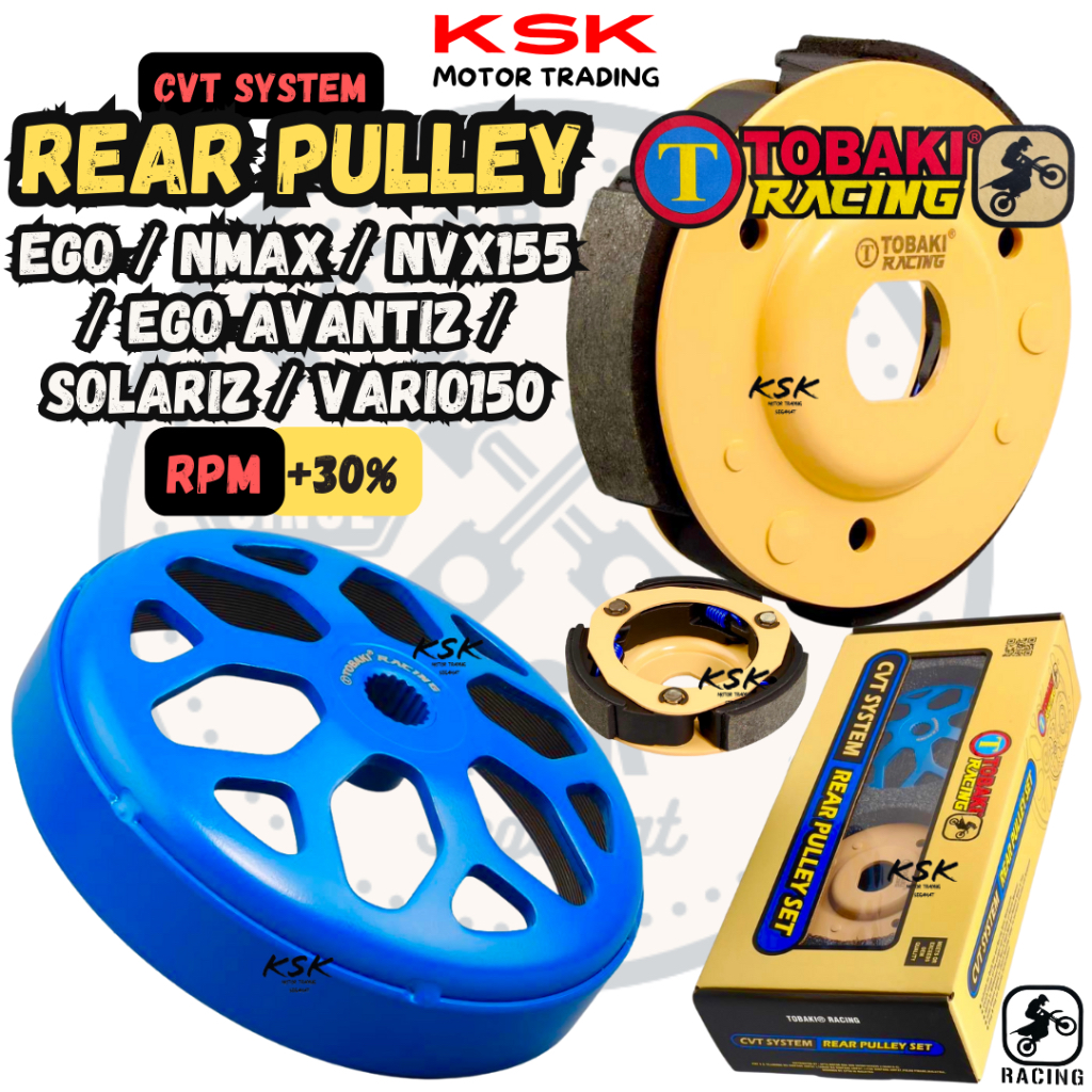 TOBAKI RACING REAR PULLEY CVT SYSTEM EGO EGOS AVANTIZ SOLARIZ NMAX ...