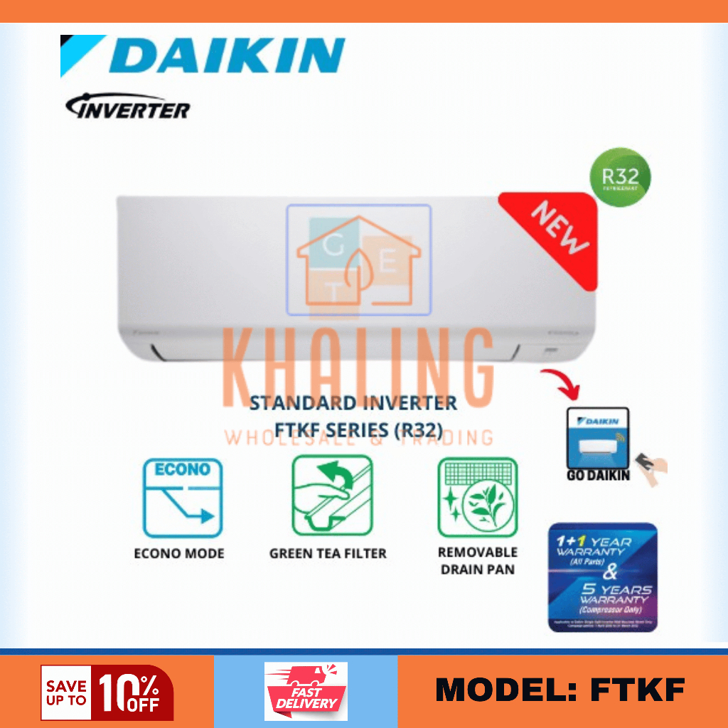 Daikin Air Cond Inverter Ftkf Series Wall Mounted Hp Hp R Air Conditioner Built In