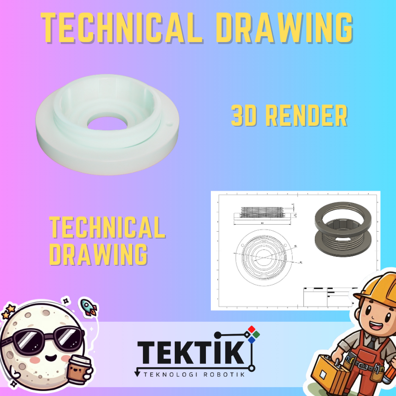 Technical Drawing, Render Fusion 360 Rhino Skethup Autocad