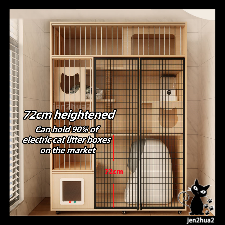 Solid wood cat villa cat house cat cage sangkar kucing besar cat home ...