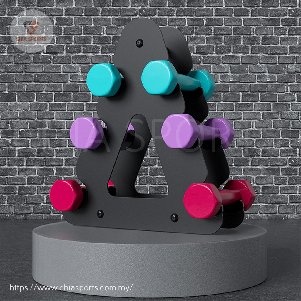 Steel Dumbbell Rack 3 Tier Heavy Duty Portable Dumbbells Tree Weight ...