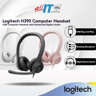 Logitech H390 USB Computer Headset with Enhanced Digital Audio and In-Line Controls | Noise Cancelling Microphone