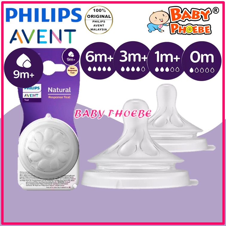 [original] Philips Avent Natural Natural Response Teats Nipple 9m