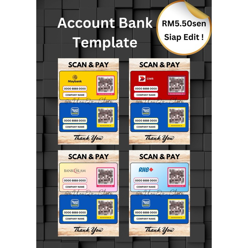 DOUBLE ACCOUNT BANK TEMPLATE/HOLDER/AKAUN BISNESS TEMPLATE | Shopee ...